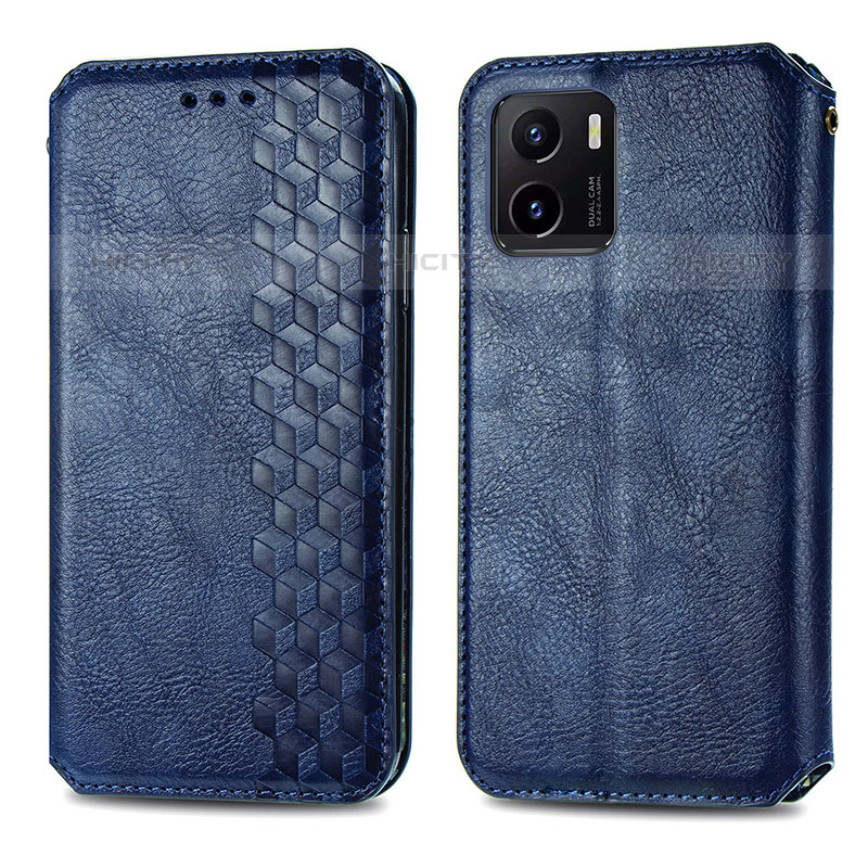 Funda de Cuero Cartera con Soporte Carcasa S01D para Vivo iQOO U5x Azul