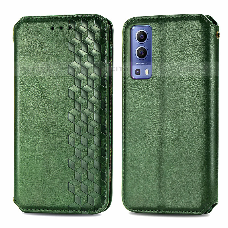 Funda de Cuero Cartera con Soporte Carcasa S01D para Vivo iQOO Z3 5G Verde