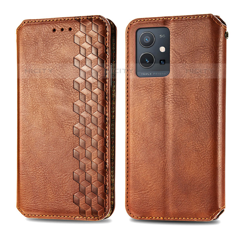 Funda de Cuero Cartera con Soporte Carcasa S01D para Vivo iQOO Z6 5G Marron