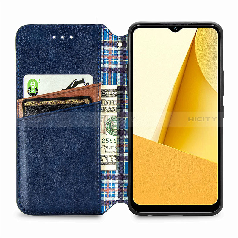 Funda de Cuero Cartera con Soporte Carcasa S01D para Vivo Y16