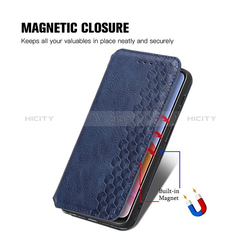 Funda de Cuero Cartera con Soporte Carcasa S01D para Vivo Y21a