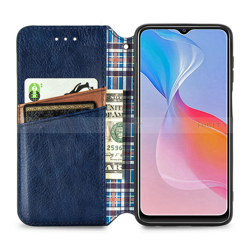 Funda de Cuero Cartera con Soporte Carcasa S01D para Vivo Y21G