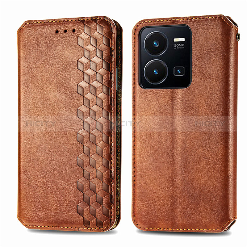 Funda de Cuero Cartera con Soporte Carcasa S01D para Vivo Y35 4G