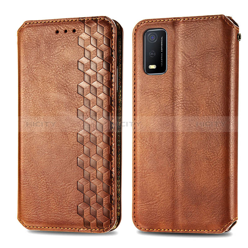 Funda de Cuero Cartera con Soporte Carcasa S01D para Vivo Y3s (2021)