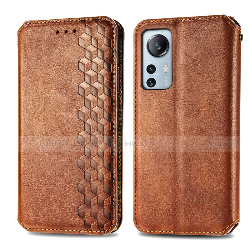 Funda de Cuero Cartera con Soporte Carcasa S01D para Xiaomi Mi 12 5G Marron