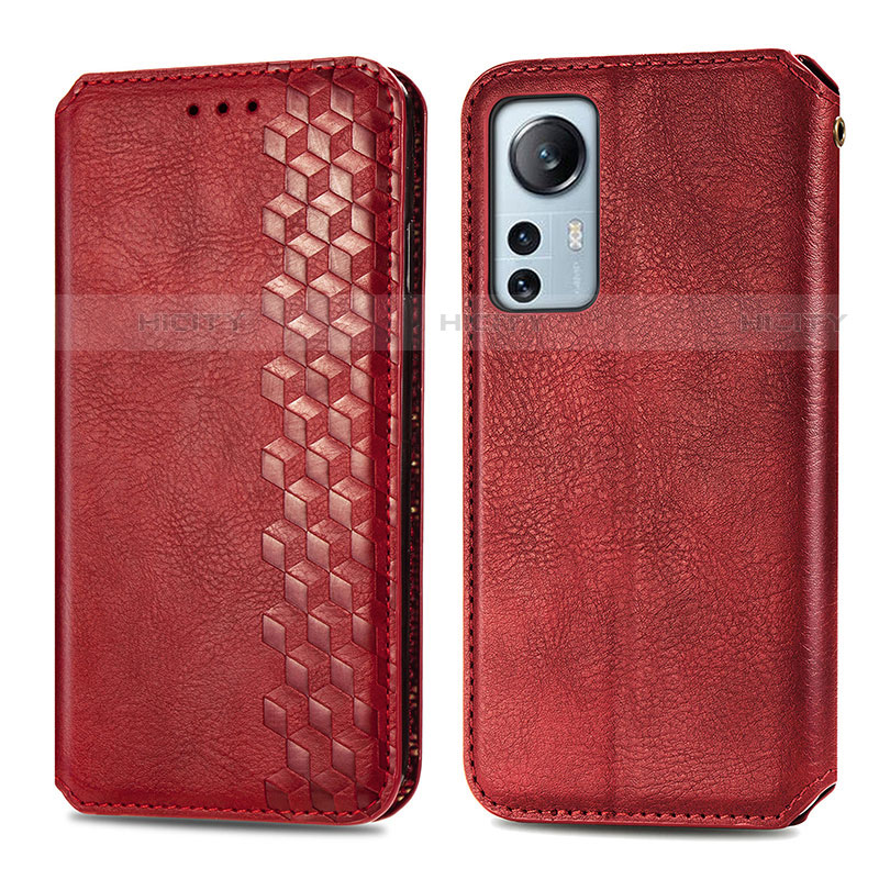 Funda de Cuero Cartera con Soporte Carcasa S01D para Xiaomi Mi 12 Lite 5G Rojo