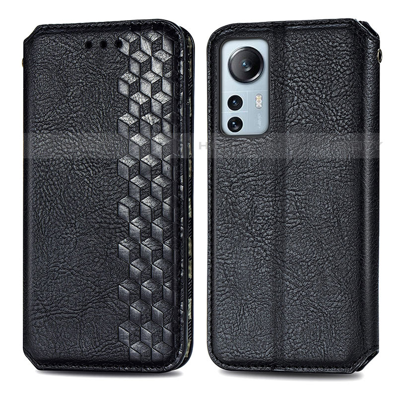 Funda de Cuero Cartera con Soporte Carcasa S01D para Xiaomi Mi 12S Pro 5G Negro