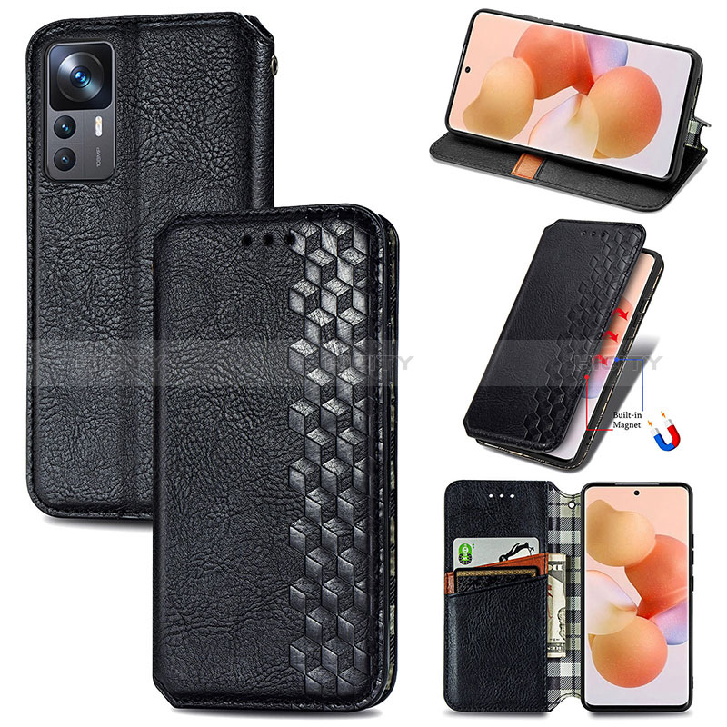 Funda de Cuero Cartera con Soporte Carcasa S01D para Xiaomi Mi 12T Pro 5G