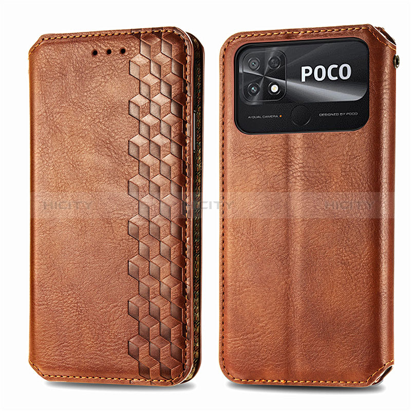 Funda de Cuero Cartera con Soporte Carcasa S01D para Xiaomi Poco C40