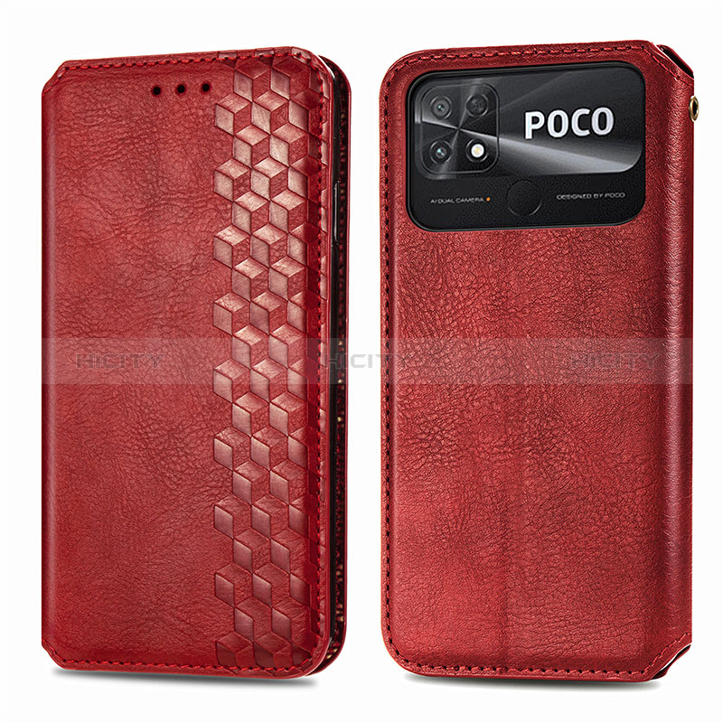 Funda de Cuero Cartera con Soporte Carcasa S01D para Xiaomi Poco C40