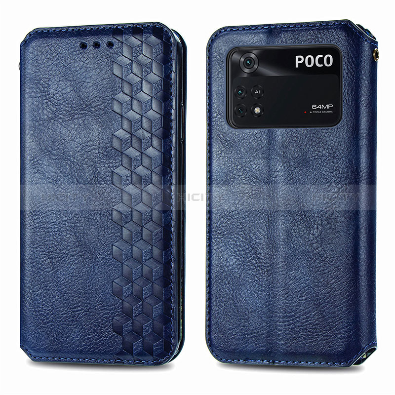 Funda de Cuero Cartera con Soporte Carcasa S01D para Xiaomi Poco M4 Pro 4G