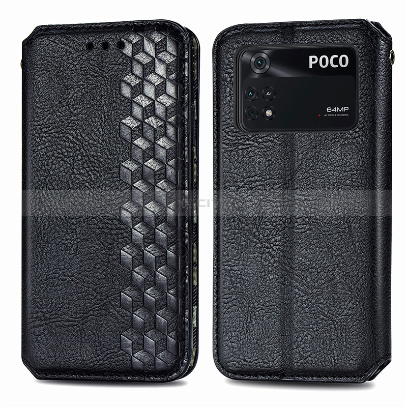 Funda de Cuero Cartera con Soporte Carcasa S01D para Xiaomi Poco M4 Pro 4G