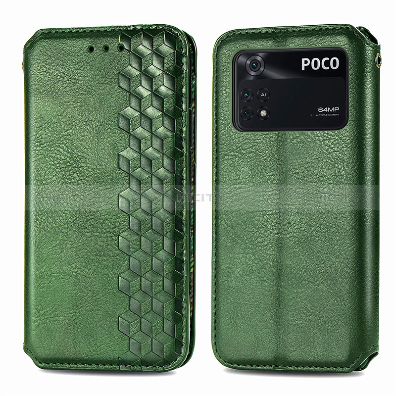 Funda de Cuero Cartera con Soporte Carcasa S01D para Xiaomi Poco M4 Pro 4G