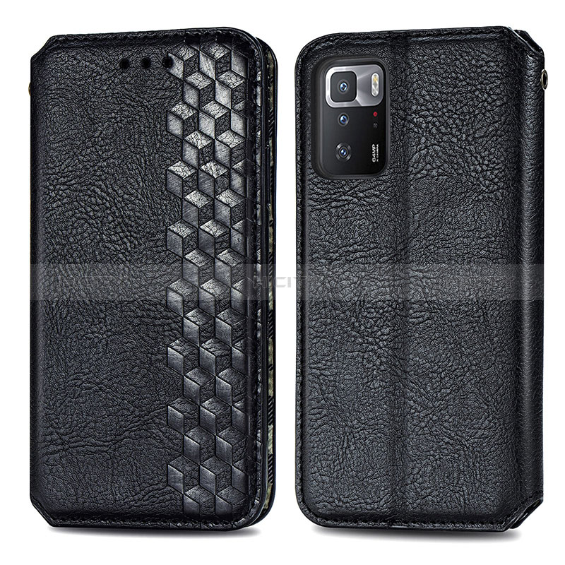 Funda de Cuero Cartera con Soporte Carcasa S01D para Xiaomi Poco X3 GT 5G Negro