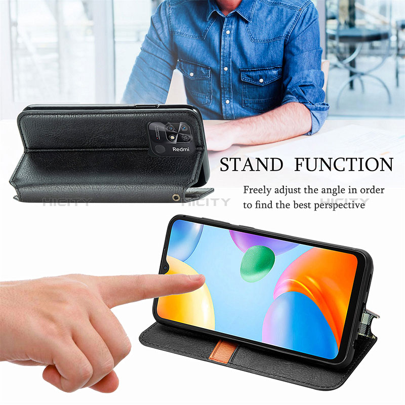 Funda de Cuero Cartera con Soporte Carcasa S01D para Xiaomi Redmi 10 India