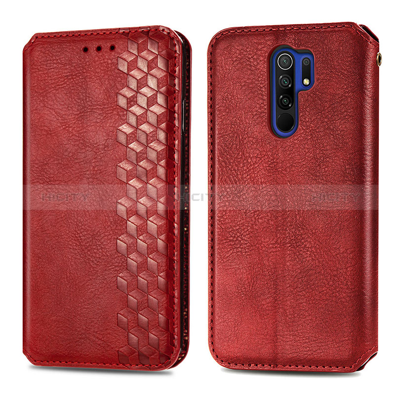 Funda de Cuero Cartera con Soporte Carcasa S01D para Xiaomi Redmi 9 Prime India