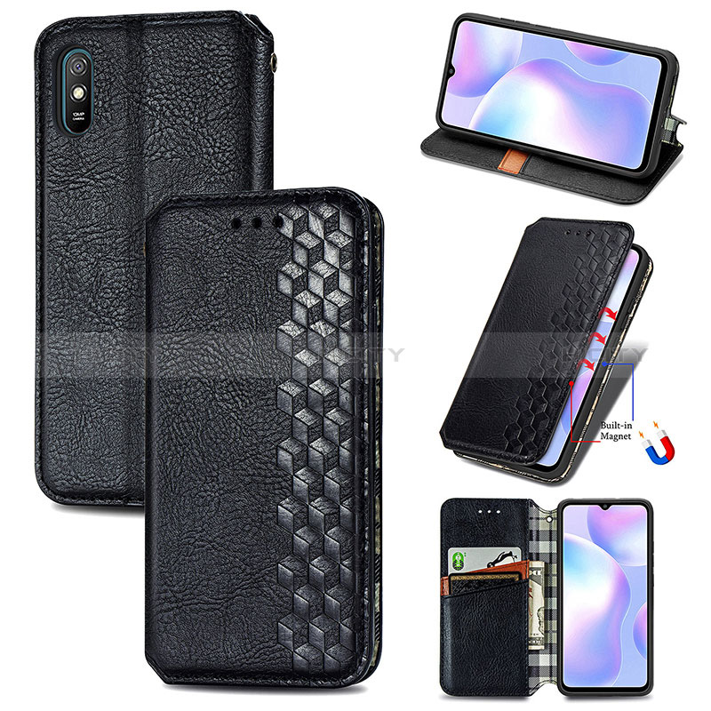 Funda de Cuero Cartera con Soporte Carcasa S01D para Xiaomi Redmi 9i