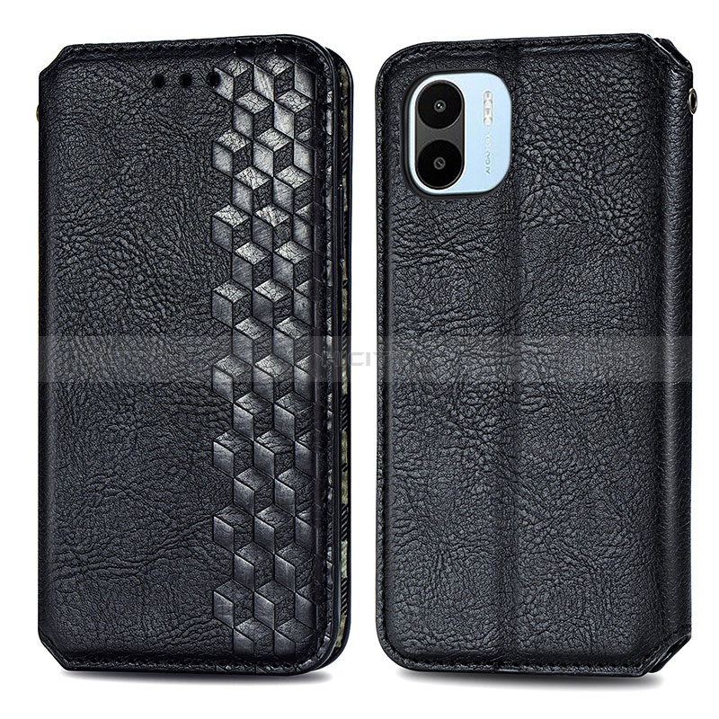 Funda de Cuero Cartera con Soporte Carcasa S01D para Xiaomi Redmi A2 Negro