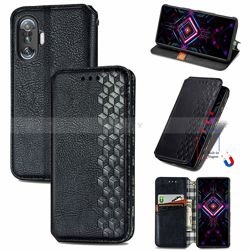 Funda de Cuero Cartera con Soporte Carcasa S01D para Xiaomi Redmi K40 Gaming 5G