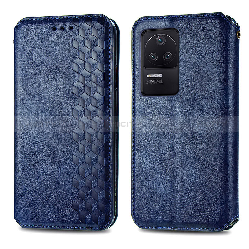 Funda de Cuero Cartera con Soporte Carcasa S01D para Xiaomi Redmi K40S 5G Azul