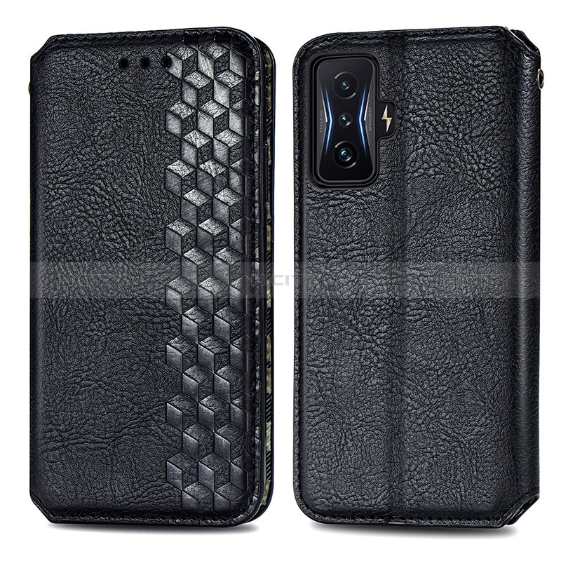 Funda de Cuero Cartera con Soporte Carcasa S01D para Xiaomi Redmi K50 Gaming 5G Negro