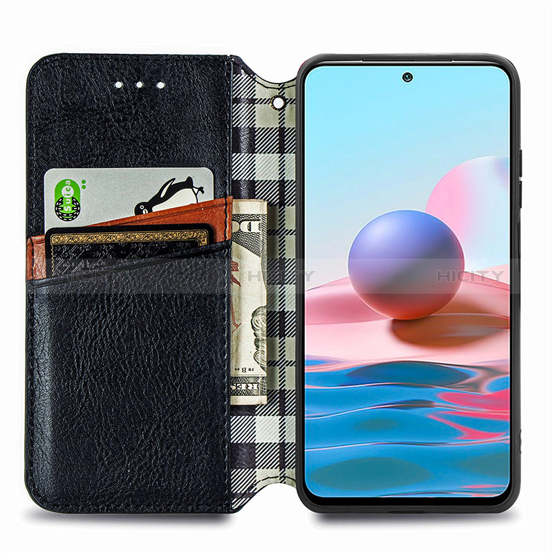 Funda de Cuero Cartera con Soporte Carcasa S01D para Xiaomi Redmi Note 10 4G