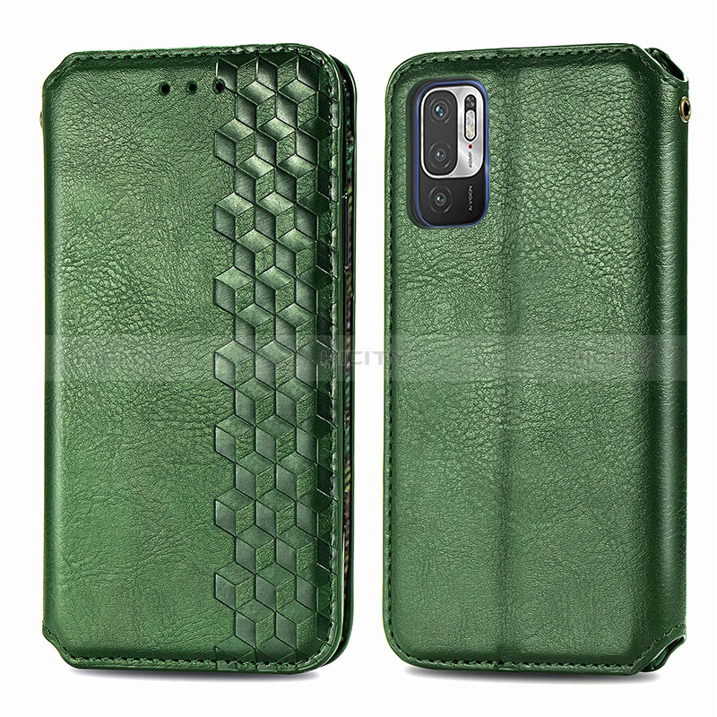 Funda de Cuero Cartera con Soporte Carcasa S01D para Xiaomi Redmi Note 10 5G Verde