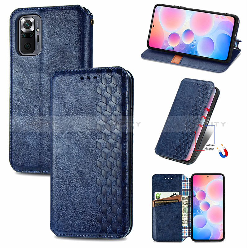 Funda de Cuero Cartera con Soporte Carcasa S01D para Xiaomi Redmi Note 10 Pro 4G