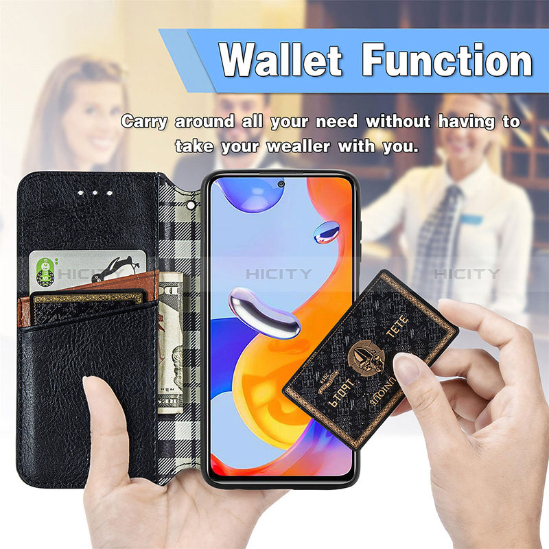 Funda de Cuero Cartera con Soporte Carcasa S01D para Xiaomi Redmi Note 12 Pro 4G