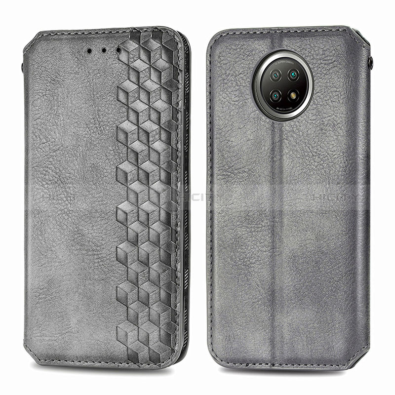 Funda de Cuero Cartera con Soporte Carcasa S01D para Xiaomi Redmi Note 9 5G Gris