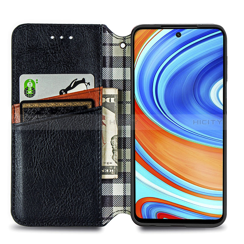 Funda de Cuero Cartera con Soporte Carcasa S01D para Xiaomi Redmi Note 9 Pro