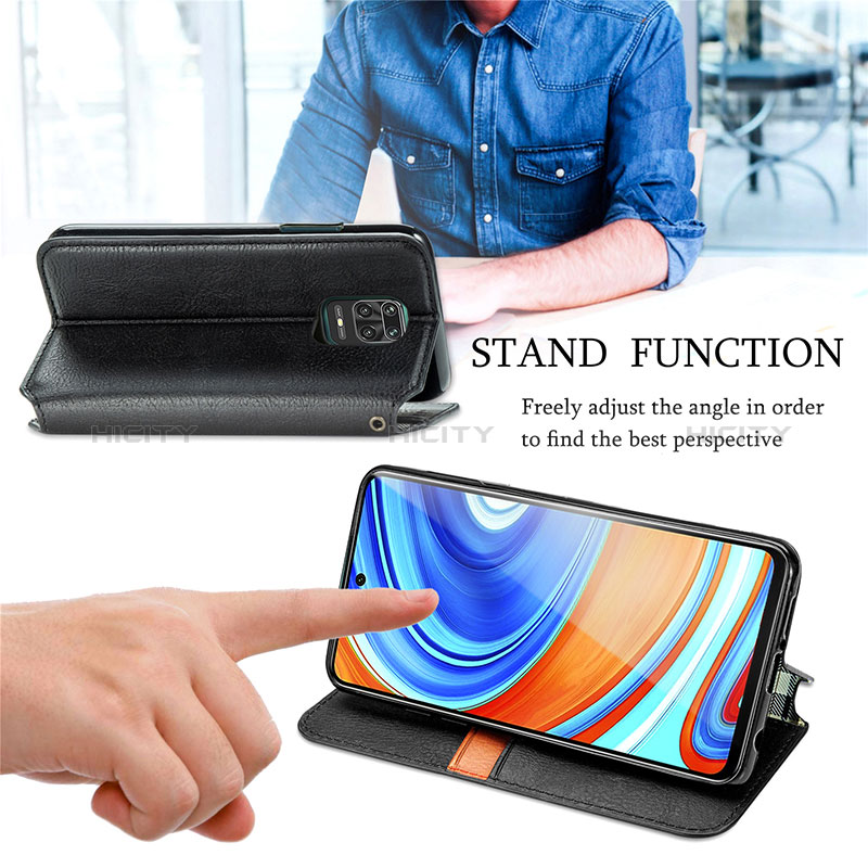 Funda de Cuero Cartera con Soporte Carcasa S01D para Xiaomi Redmi Note 9 Pro Max