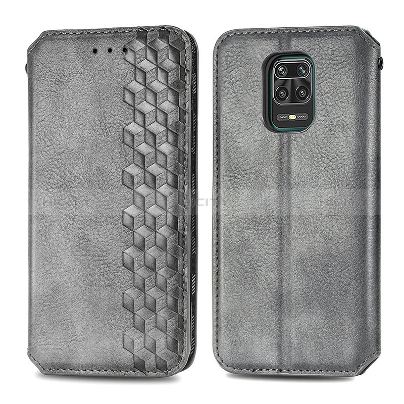 Funda de Cuero Cartera con Soporte Carcasa S01D para Xiaomi Redmi Note 9 Pro Max Gris