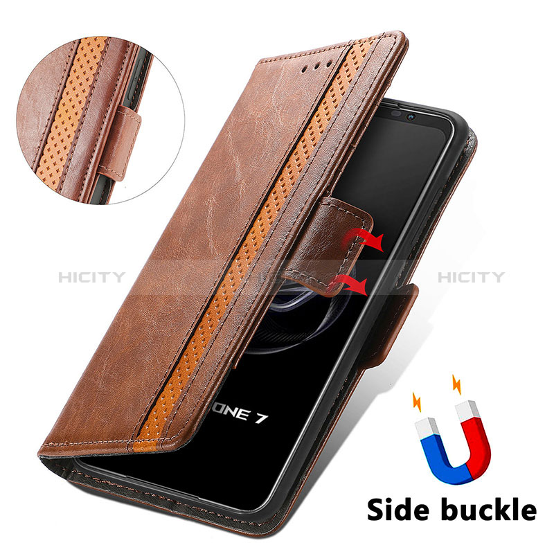 Funda de Cuero Cartera con Soporte Carcasa S02D para Asus ROG Phone 7 Ultimate