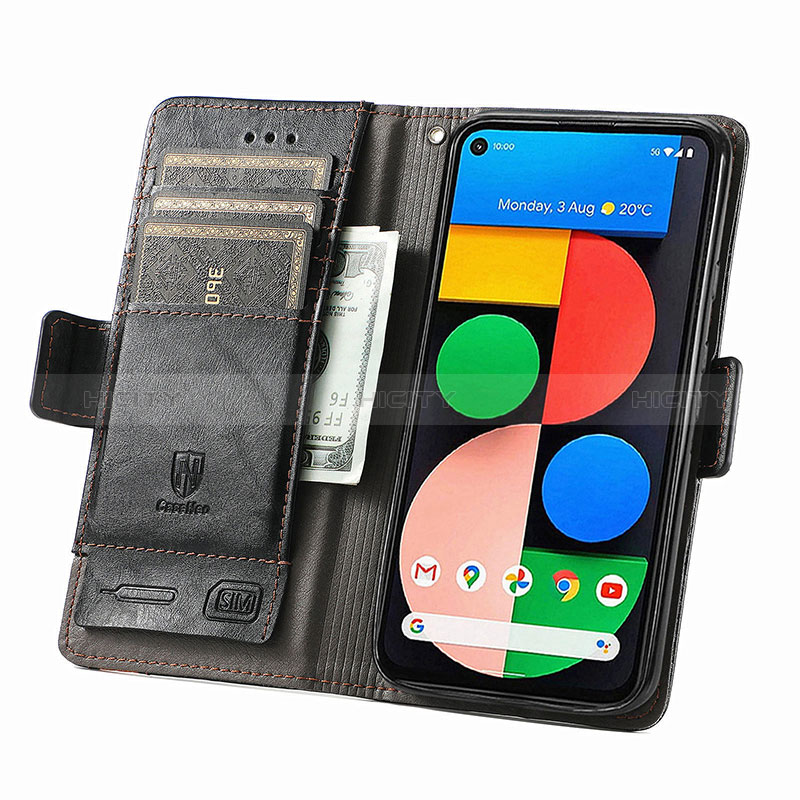 Funda de Cuero Cartera con Soporte Carcasa S02D para Google Pixel 5a 5G