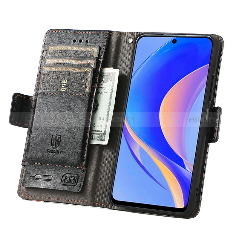 Funda de Cuero Cartera con Soporte Carcasa S02D para Huawei Enjoy 50 Pro