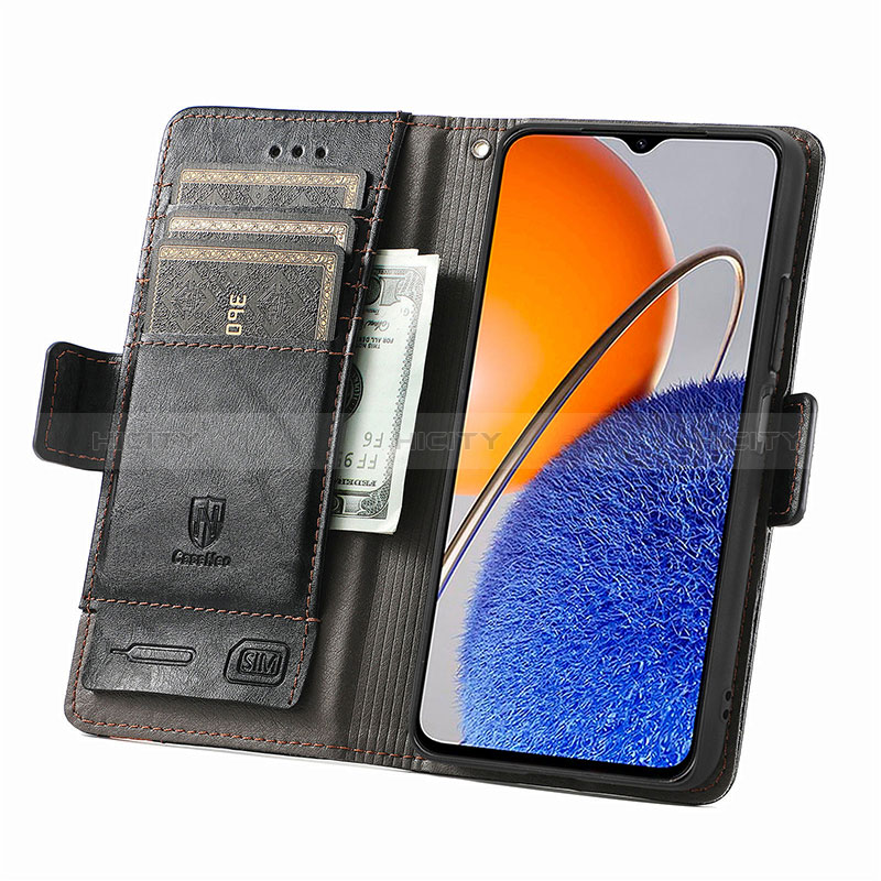 Funda de Cuero Cartera con Soporte Carcasa S02D para Huawei Enjoy 50z