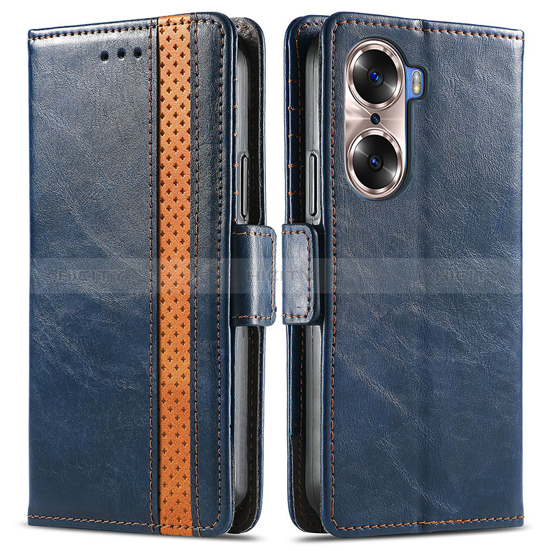 Funda de Cuero Cartera con Soporte Carcasa S02D para Huawei Honor 60 Pro 5G Azul