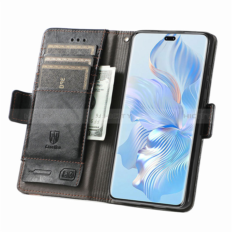 Funda de Cuero Cartera con Soporte Carcasa S02D para Huawei Honor 80 Pro 5G