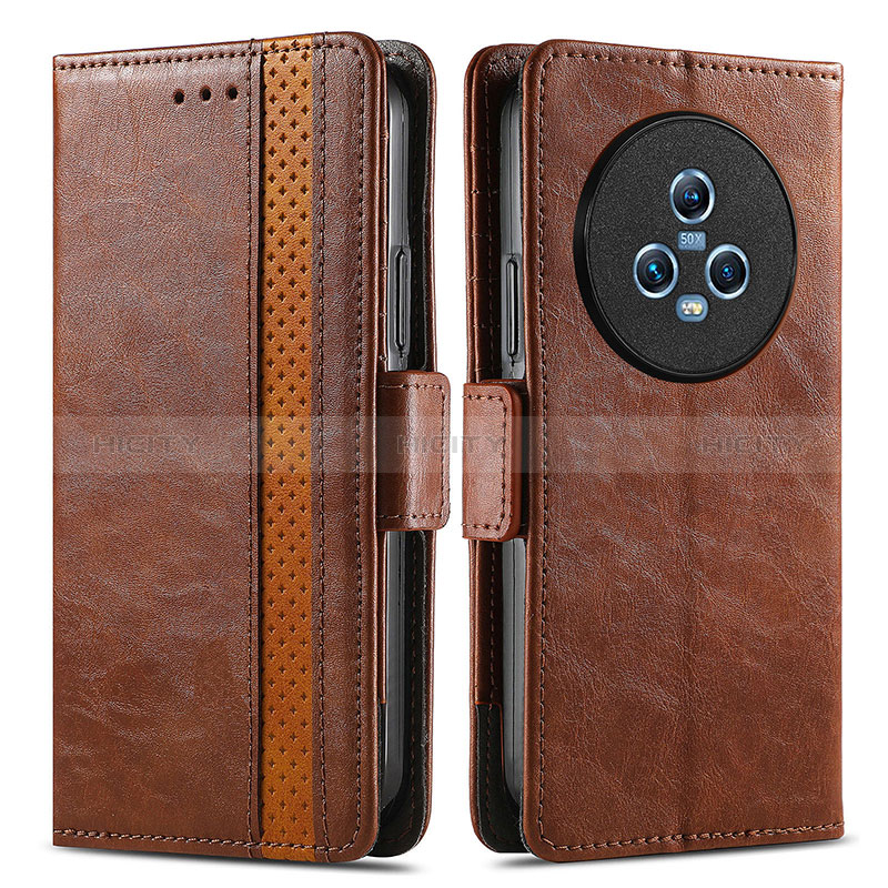 Funda de Cuero Cartera con Soporte Carcasa S02D para Huawei Honor Magic5 5G Marron