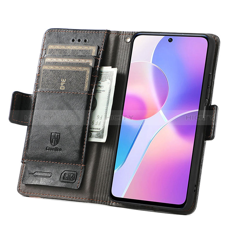 Funda de Cuero Cartera con Soporte Carcasa S02D para Huawei Honor X30i