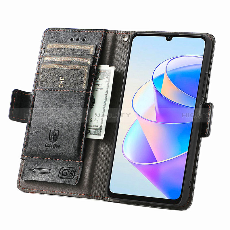 Funda de Cuero Cartera con Soporte Carcasa S02D para Huawei Honor X7a