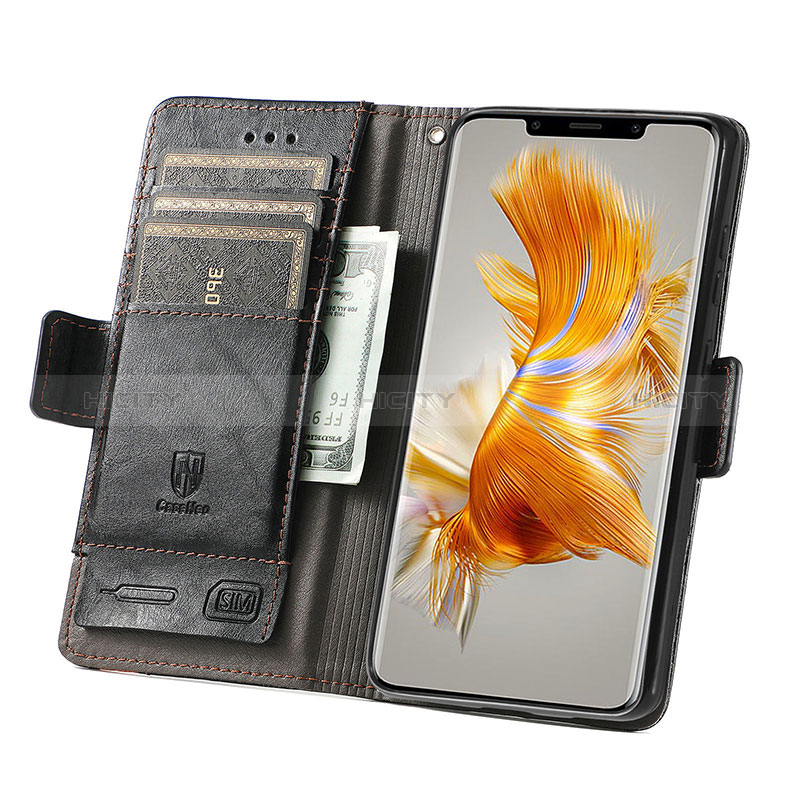 Funda de Cuero Cartera con Soporte Carcasa S02D para Huawei Mate 50 Pro