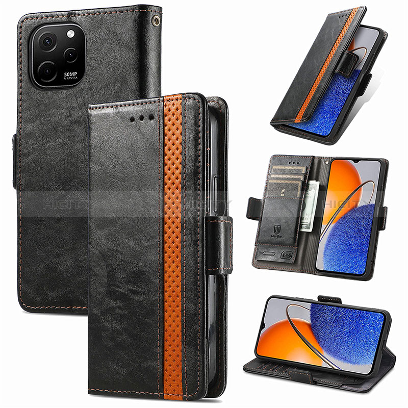 Funda de Cuero Cartera con Soporte Carcasa S02D para Huawei Nova Y61