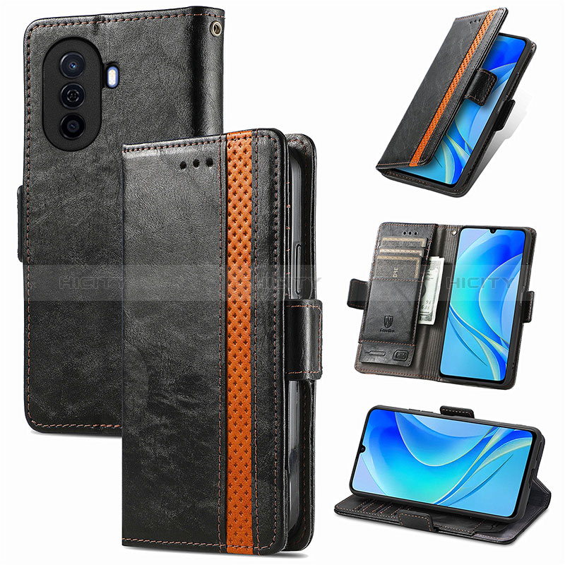 Funda de Cuero Cartera con Soporte Carcasa S02D para Huawei Nova Y71