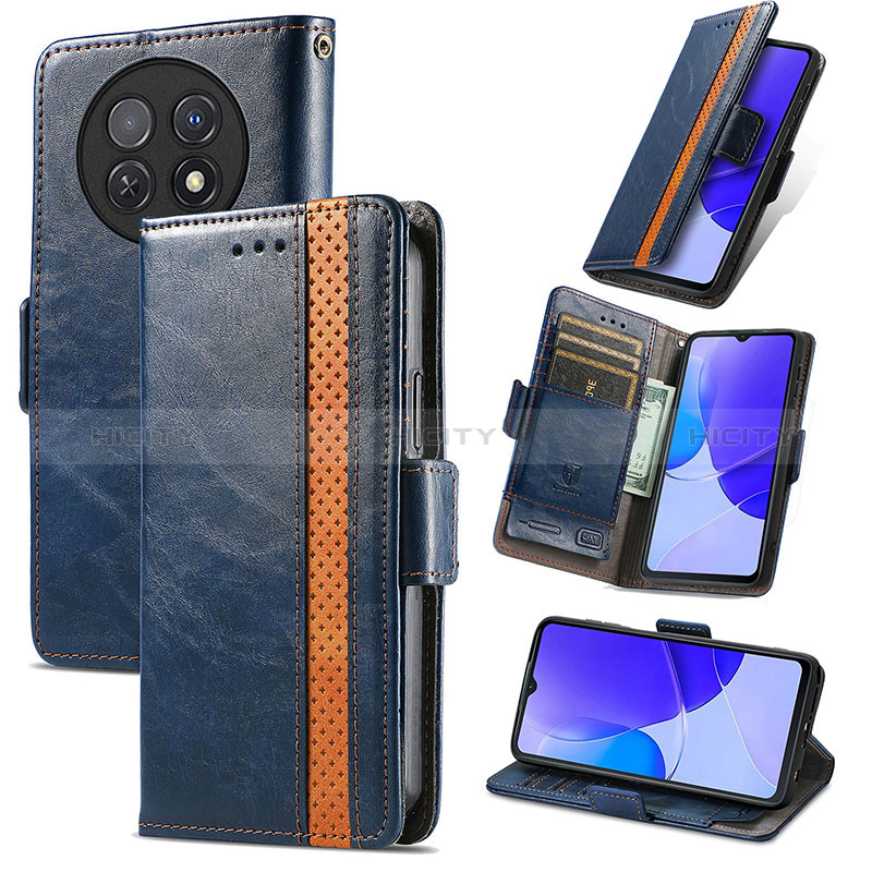 Funda de Cuero Cartera con Soporte Carcasa S02D para Huawei Nova Y91