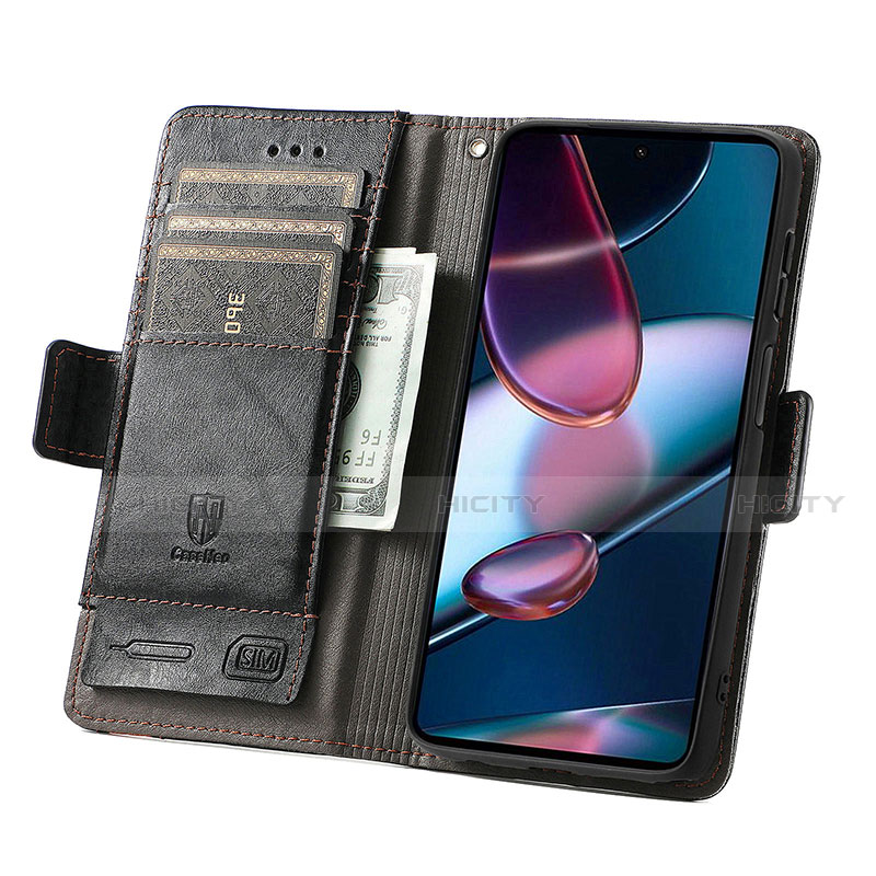 Funda de Cuero Cartera con Soporte Carcasa S02D para Motorola Moto Edge 30 Pro 5G