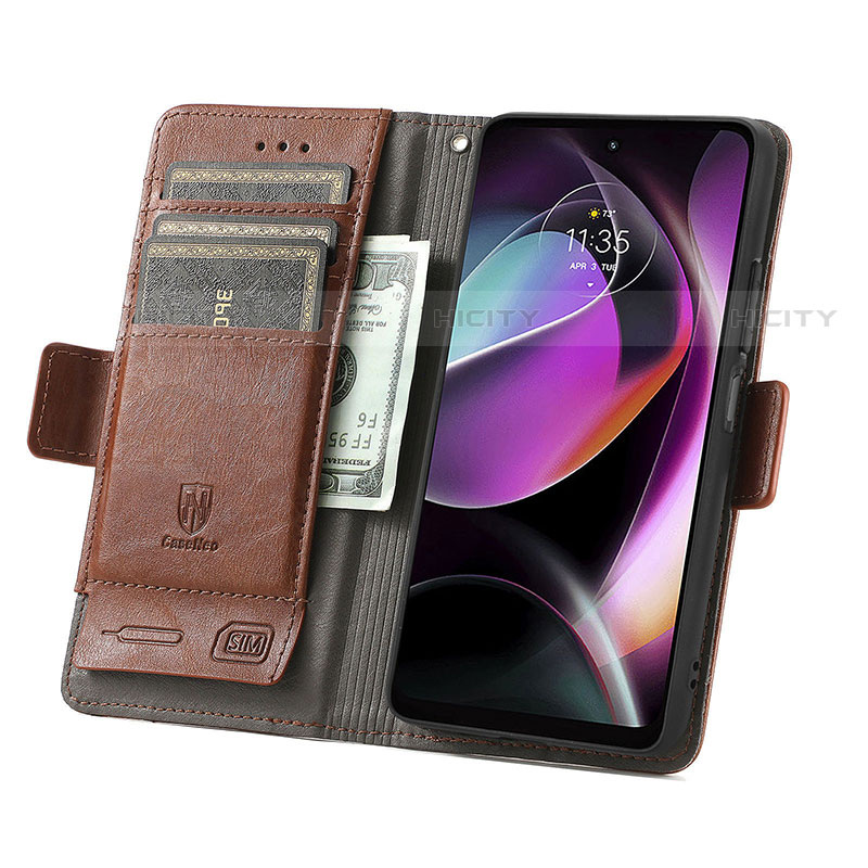 Funda de Cuero Cartera con Soporte Carcasa S02D para Motorola Moto G 5G (2022)