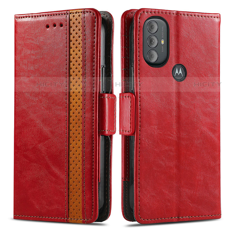 Funda de Cuero Cartera con Soporte Carcasa S02D para Motorola Moto G Power (2022) Rojo