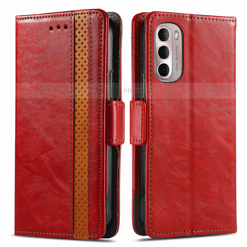 Funda de Cuero Cartera con Soporte Carcasa S02D para Motorola Moto G Stylus (2022) 5G Rojo